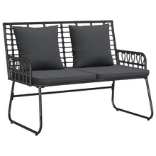 Tuinbank Zwart, Antraciet 113 x 69 x 83 cm Poly riet, staal