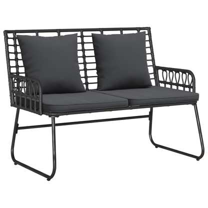 Tuinbank Zwart, Antraciet 113 x 69 x 83 cm Poly riet, staal
