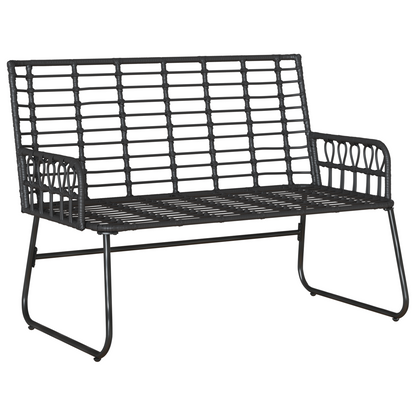 Tuinbank Zwart, Antraciet 113 x 69 x 83 cm Poly riet, staal