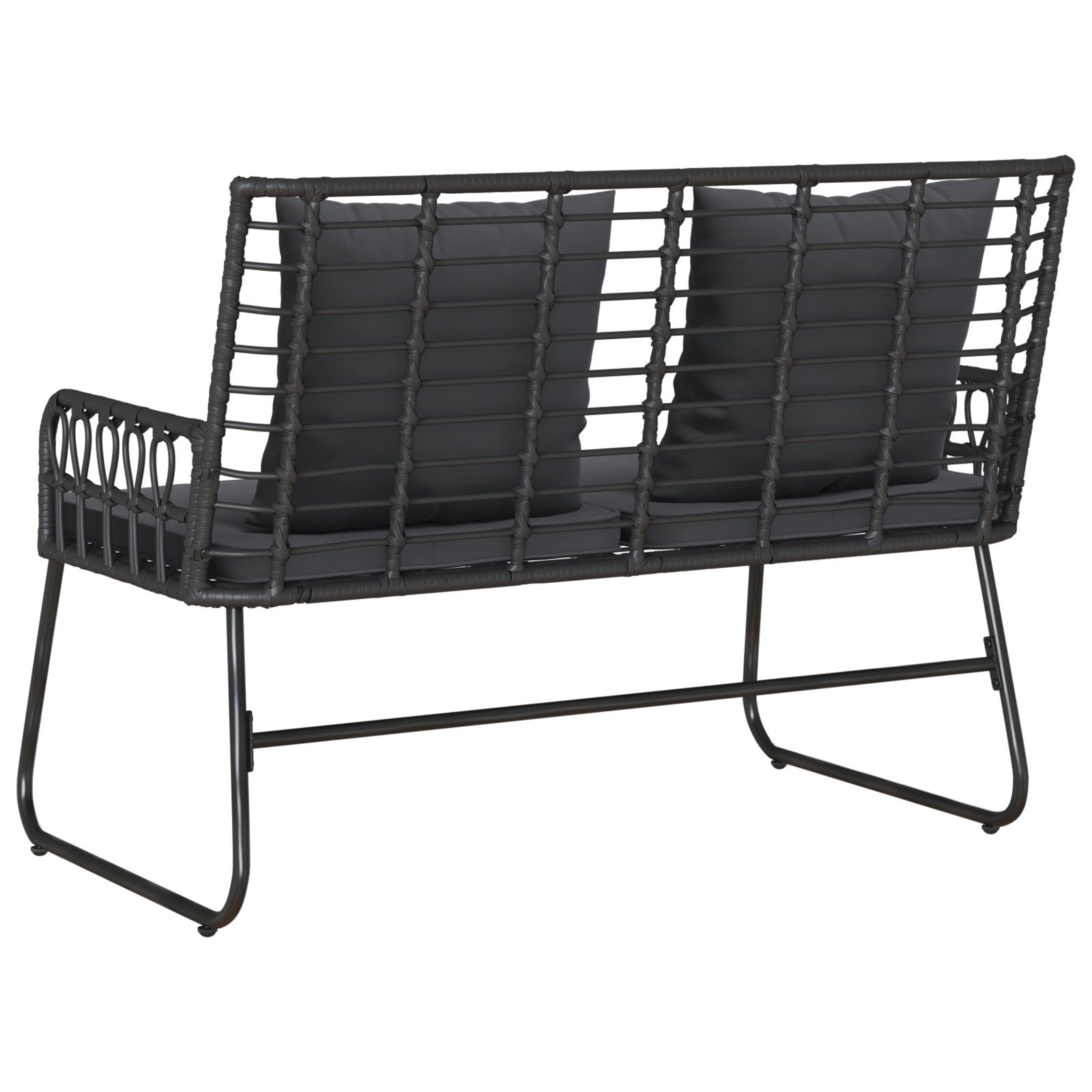 Tuinbank Zwart, Antraciet 113 x 69 x 83 cm Poly riet, staal