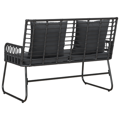 Tuinbank Zwart, Antraciet 113 x 69 x 83 cm Poly riet, staal