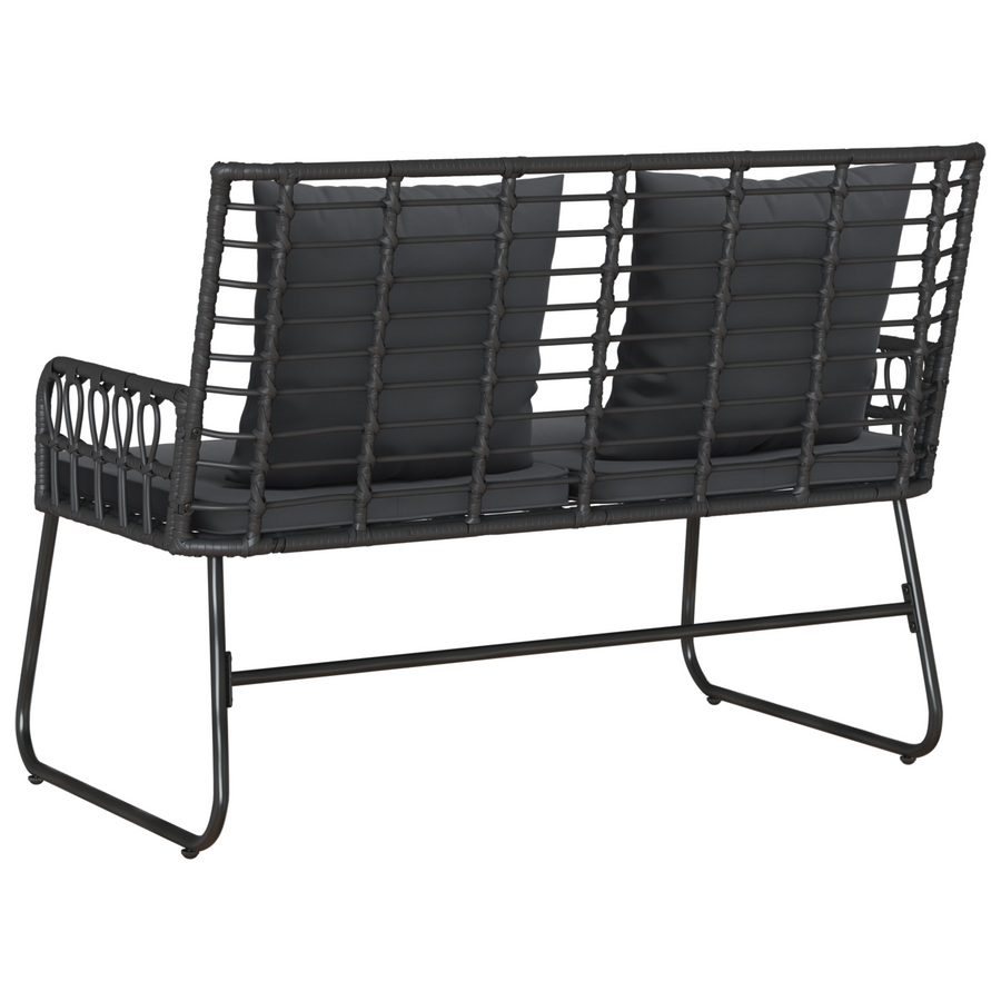 Tuinbank Zwart, Antraciet 113 x 69 x 83 cm Poly riet, staal