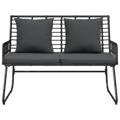 Tuinbank Zwart, Antraciet 113 x 69 x 83 cm Poly riet, staal