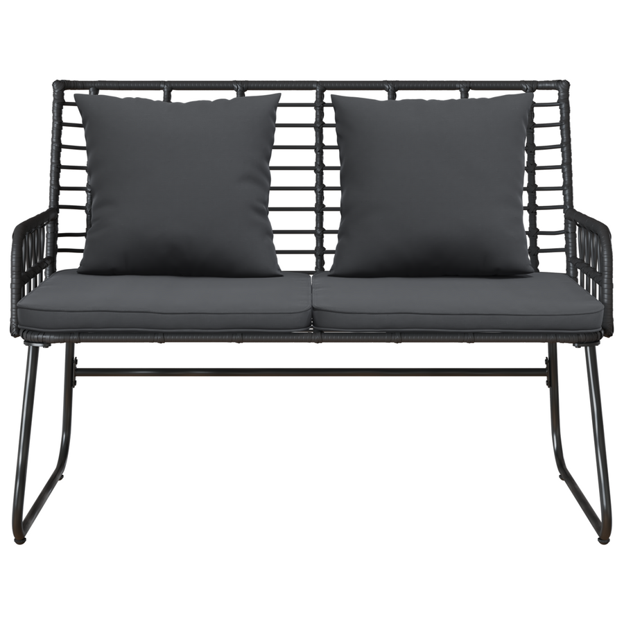Tuinbank Zwart, Antraciet 113 x 69 x 83 cm Poly riet, staal