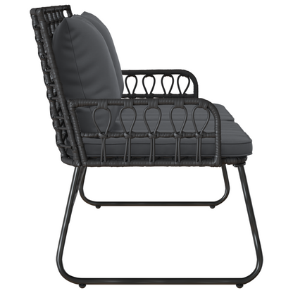 Tuinbank Zwart, Antraciet 113 x 69 x 83 cm Poly riet, staal