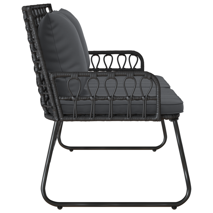 Tuinbank Zwart, Antraciet 113 x 69 x 83 cm Poly riet, staal