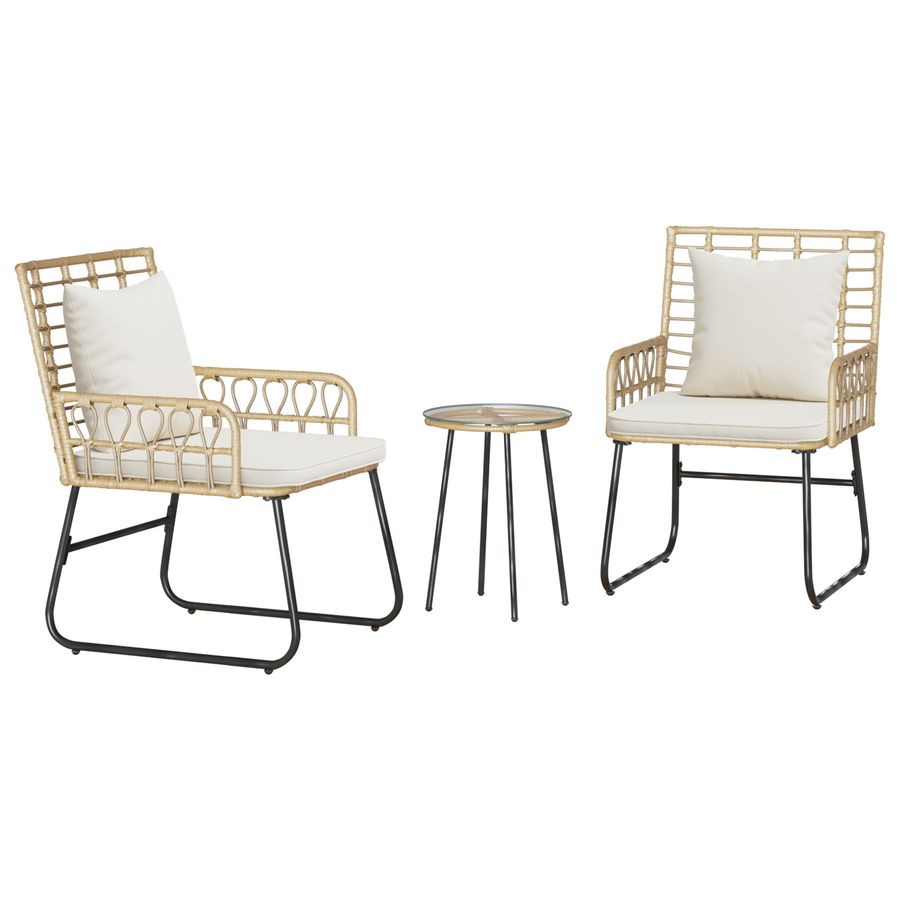 Tuin Eetset met kussen 3 pcs Zwart, Antraciet 35 x 35 x 45 cm
