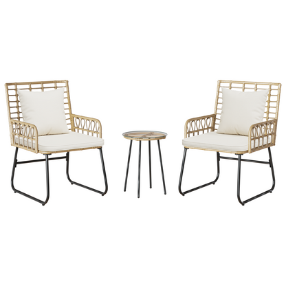 Tuin Eetset met kussen 3 pcs Zwart, Antraciet 35 x 35 x 45 cm