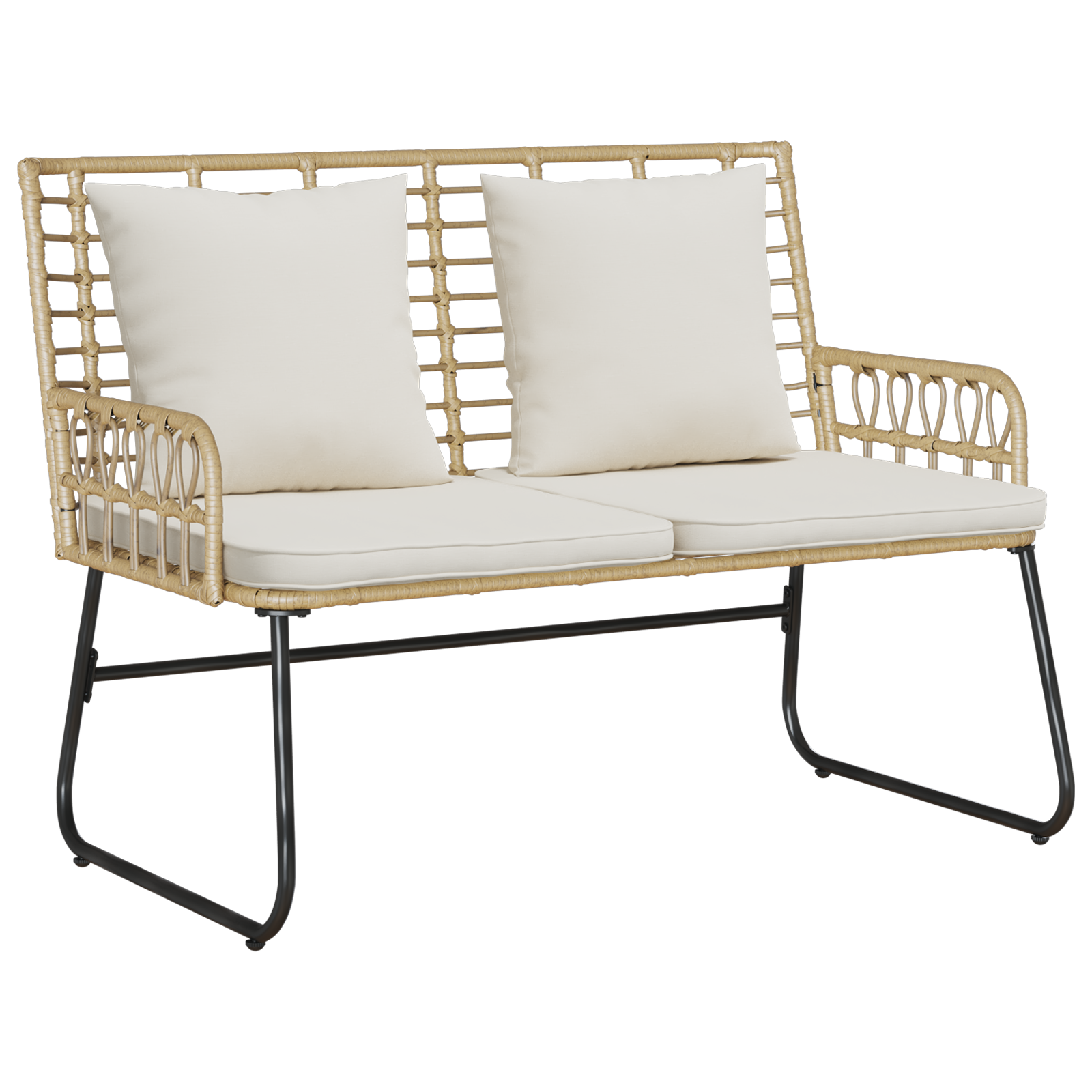 Tuinbank Zwart, Antraciet 113 x 69 x 83 cm Poly riet, staal