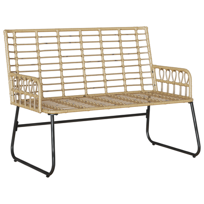Tuinbank Zwart, Antraciet 113 x 69 x 83 cm Poly riet, staal
