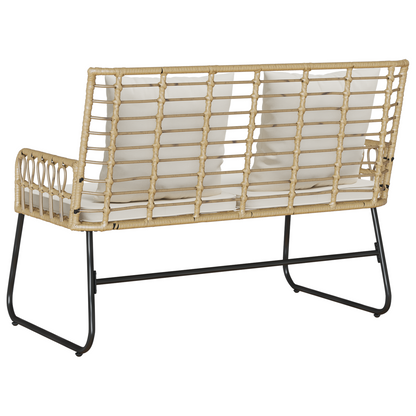 Tuinbank Zwart, Antraciet 113 x 69 x 83 cm Poly riet, staal