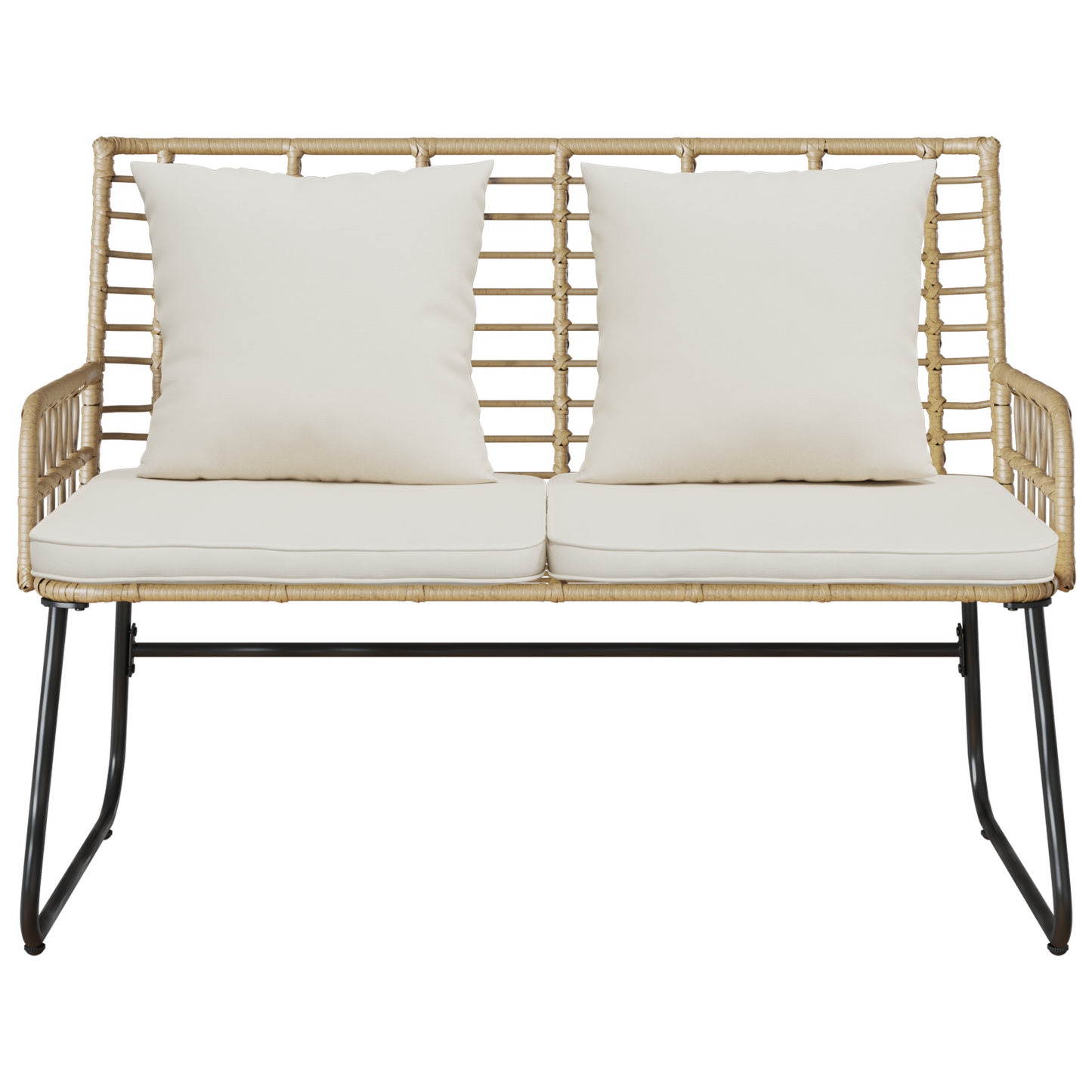 Tuinbank Zwart, Antraciet 113 x 69 x 83 cm Poly riet, staal