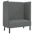 High Back Bench 101cm Dark Grey Fabric