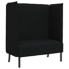 High Back Bench 101cm Black Fabric
