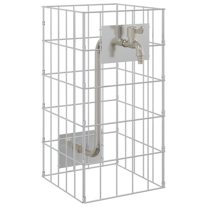 Gabion Kolom met Waterkraan 50x25x25 cm 304 RVS