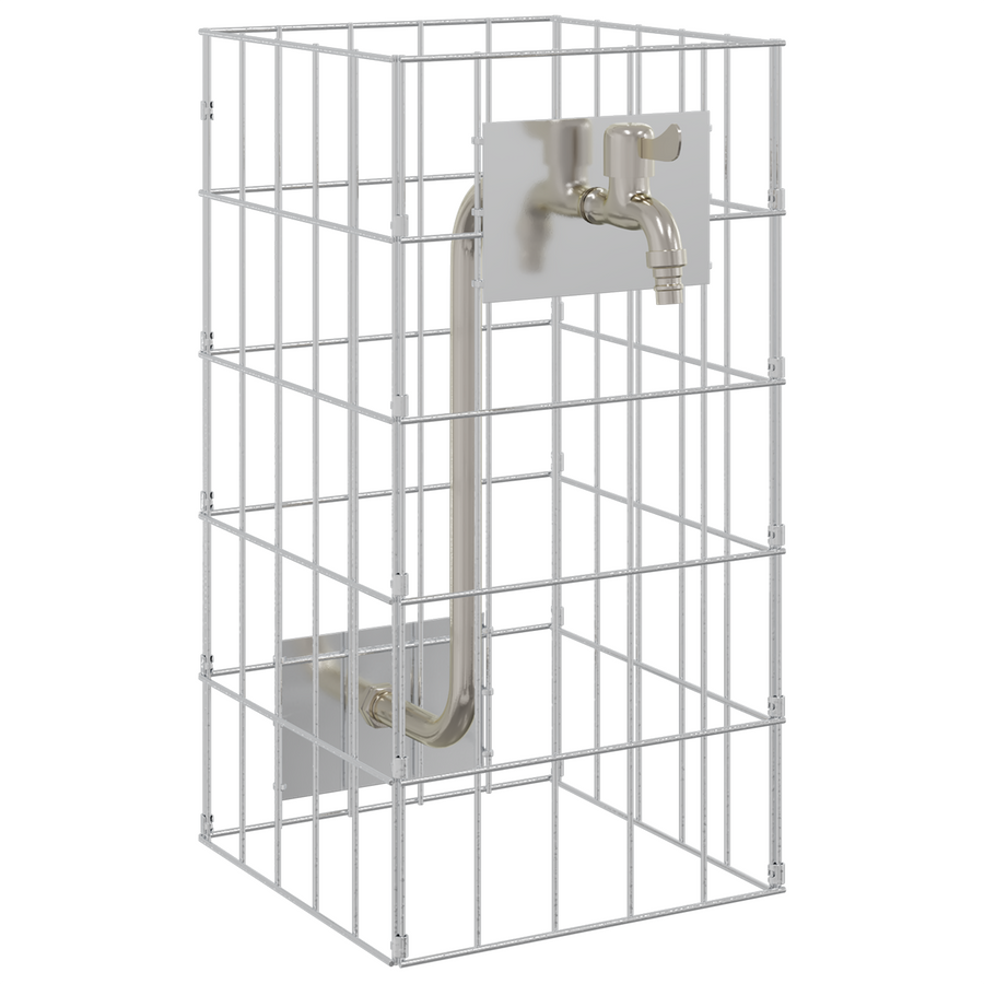 Gabion Kolom met Waterkraan 50x25x25 cm 304 RVS
