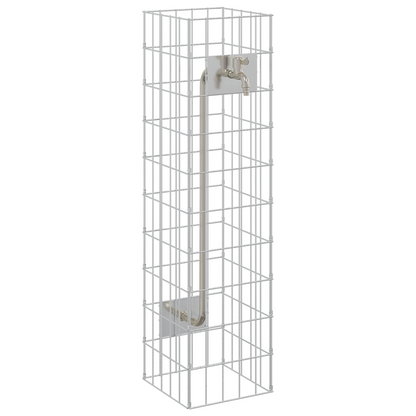 Gabion Kolom met Waterkraan 100x25x25 cm 304 RVS