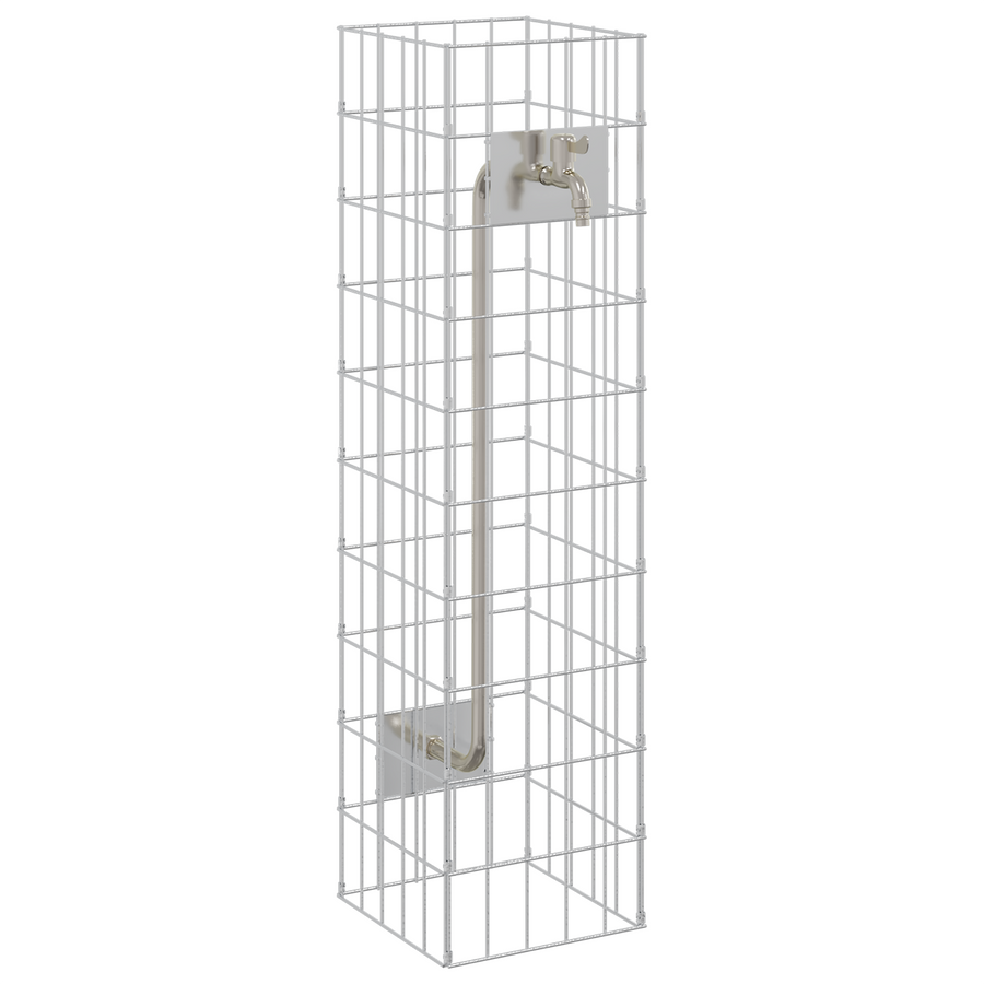 Gabion Kolom met Waterkraan 100x25x25 cm 304 RVS