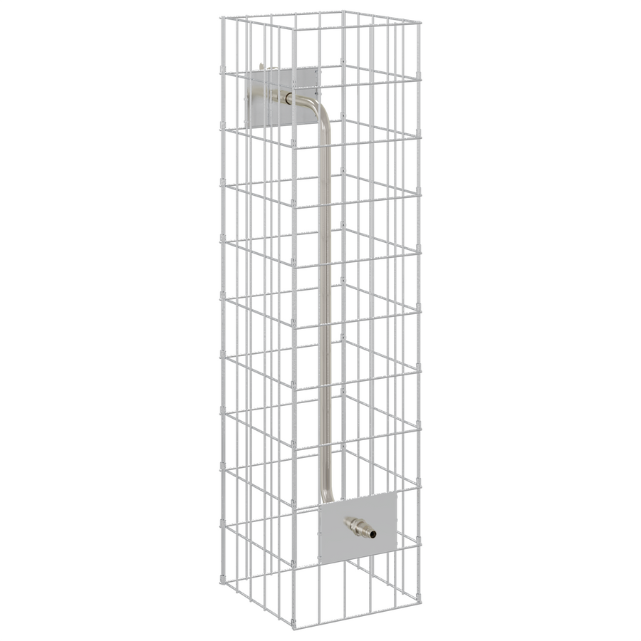 Gabion Kolom met Waterkraan 100x25x25 cm 304 RVS