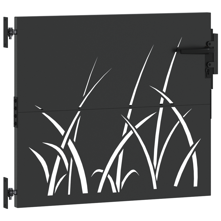 Tuinpoort met slot Zwart 105 x 100 cm Poedergecoat staal