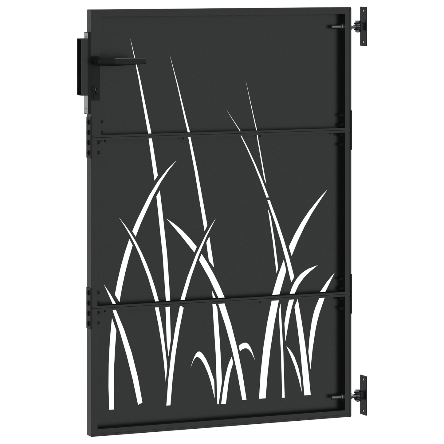 Tuinpoort met slot Zwart 105 x 125 cm Poedergecoat staal