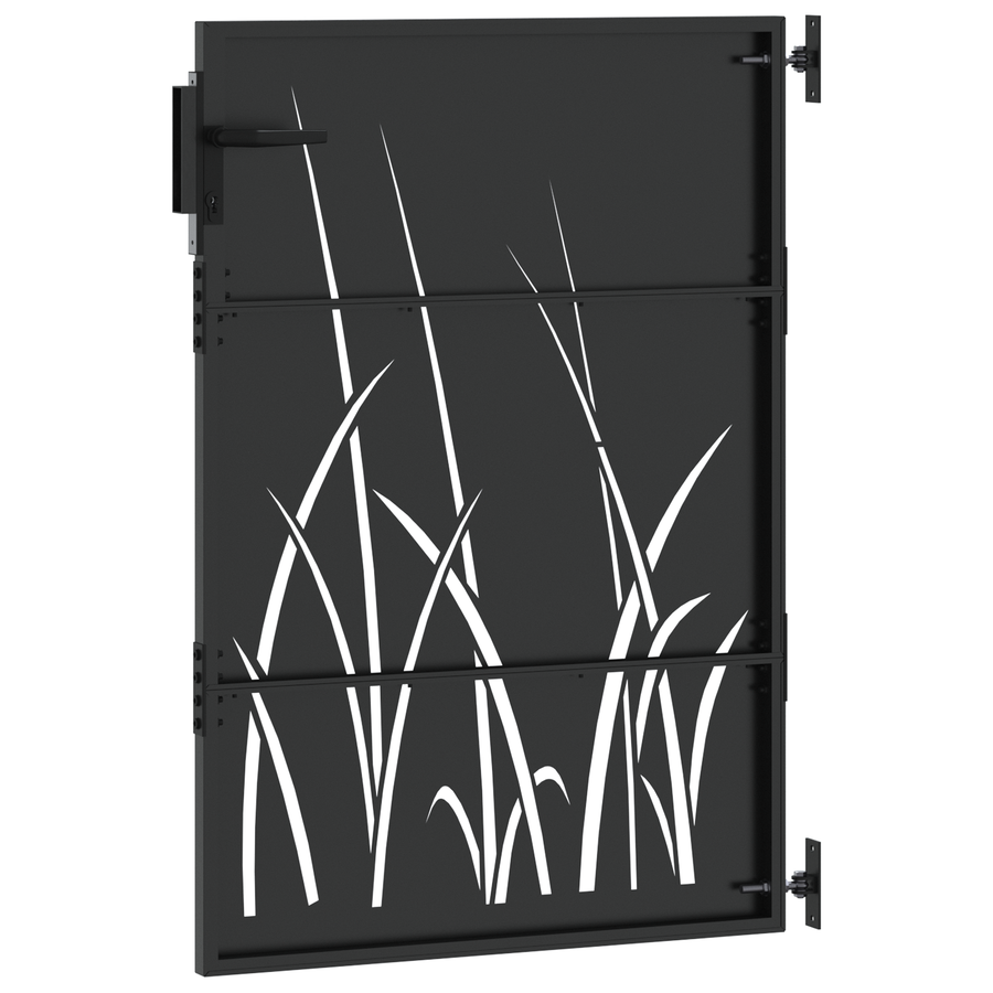 Tuinpoort met slot Zwart 105 x 125 cm Poedergecoat staal