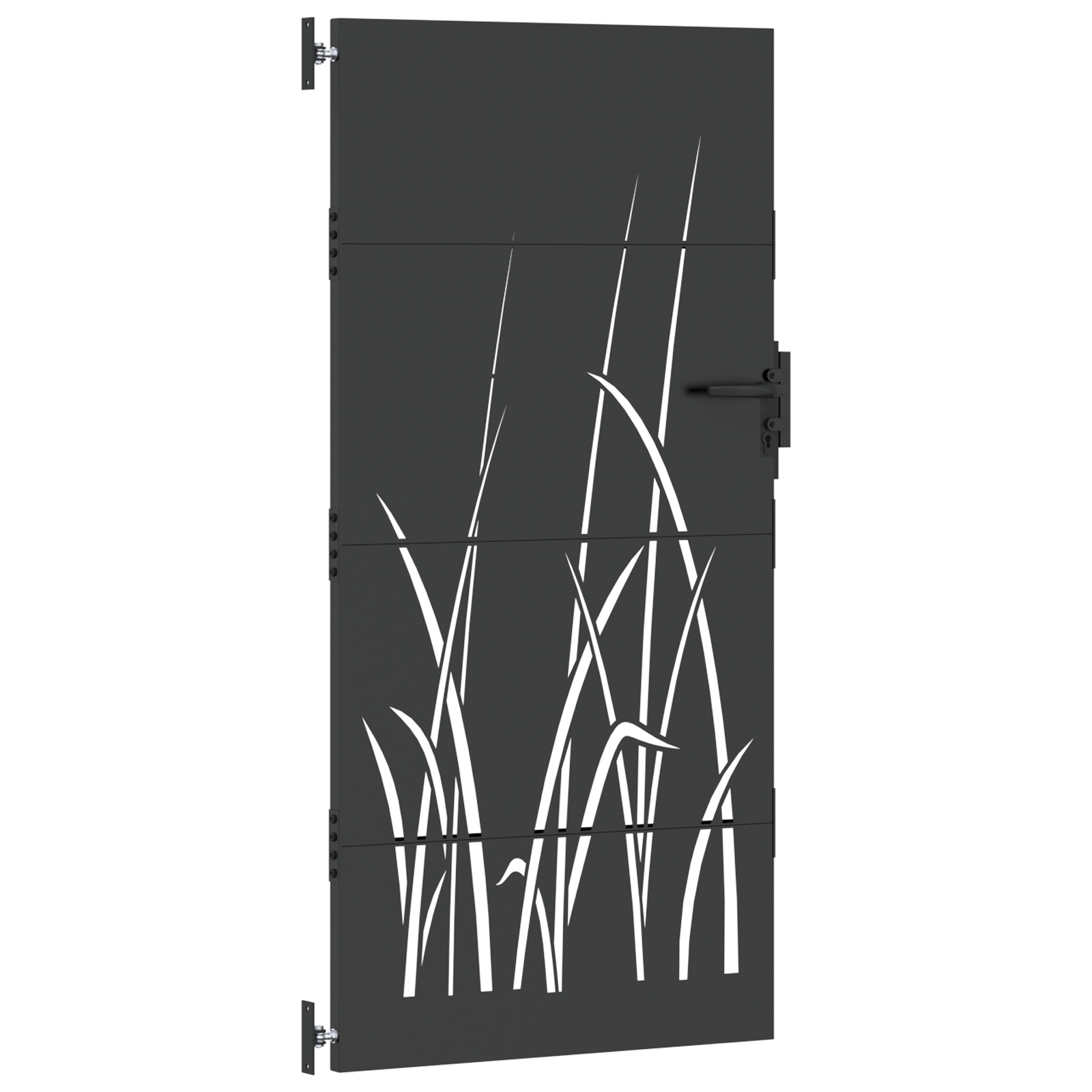 Tuinpoort met slot Zwart 105 x 200 cm Poedergecoat staal