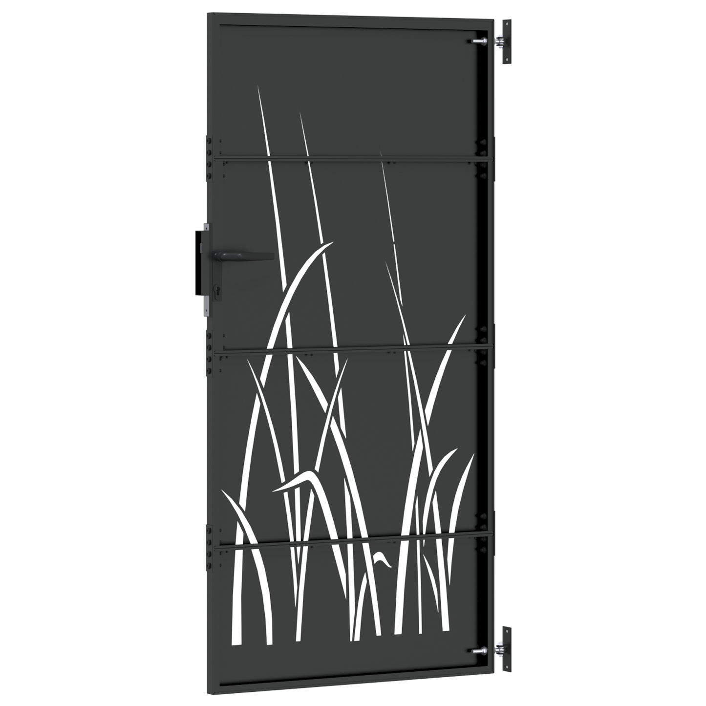 Tuinpoort met slot Zwart 105 x 200 cm Poedergecoat staal