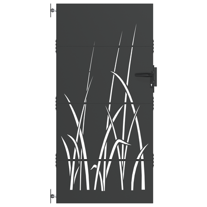 Tuinpoort met slot Zwart 105 x 200 cm Poedergecoat staal
