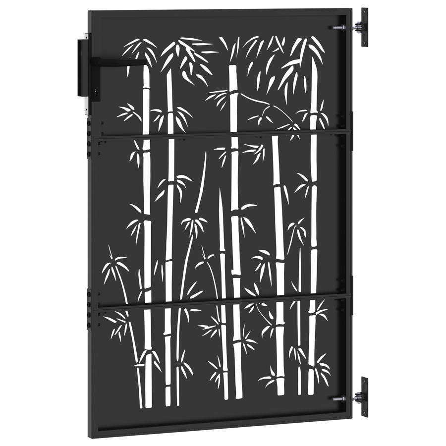 Tuinpoort met slot Zwart 105 x 125 cm Poedergecoat staal