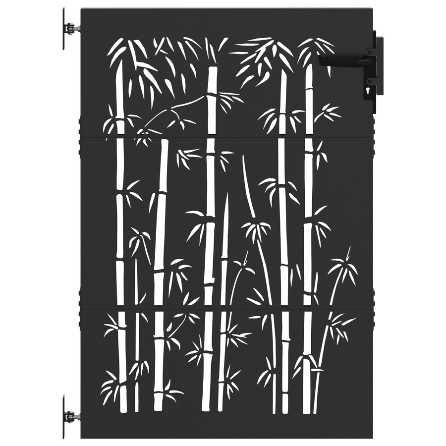 Tuinpoort met slot Zwart 105 x 125 cm Poedergecoat staal