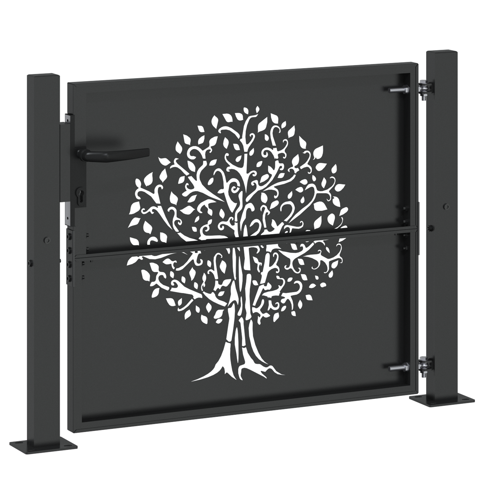 Tuinpoort Anders Zwart 105 x 100 cm Poedergecoat staal