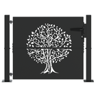 Tuinpoort 110x105 cm zwart poedergecoat staal