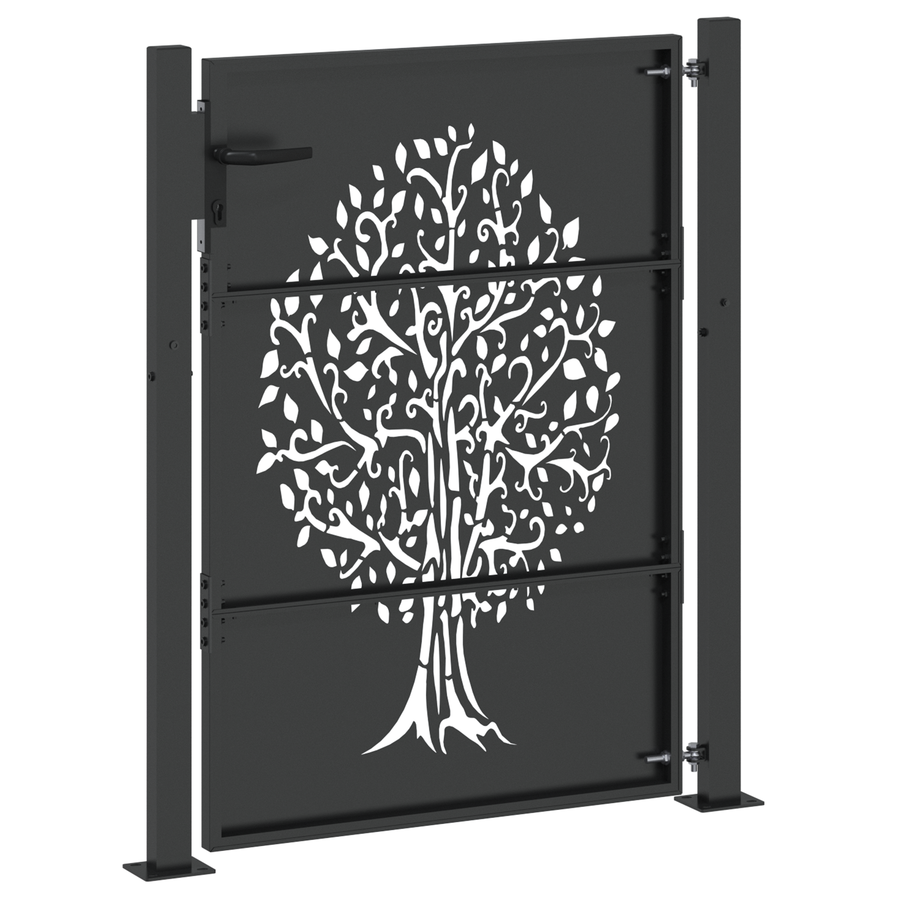 Tuinpoort Anders Zwart 105 x 125 cm Poedergecoat staal