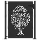 Tuinpoort 110x130 cm zwart staal met slot