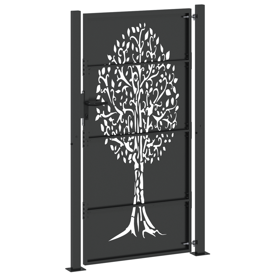 Tuinpoort Anders Zwart 105 x 200 cm Poedergecoat staal