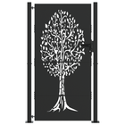 Tuinpoort 110x205 cm zwart staal met slot