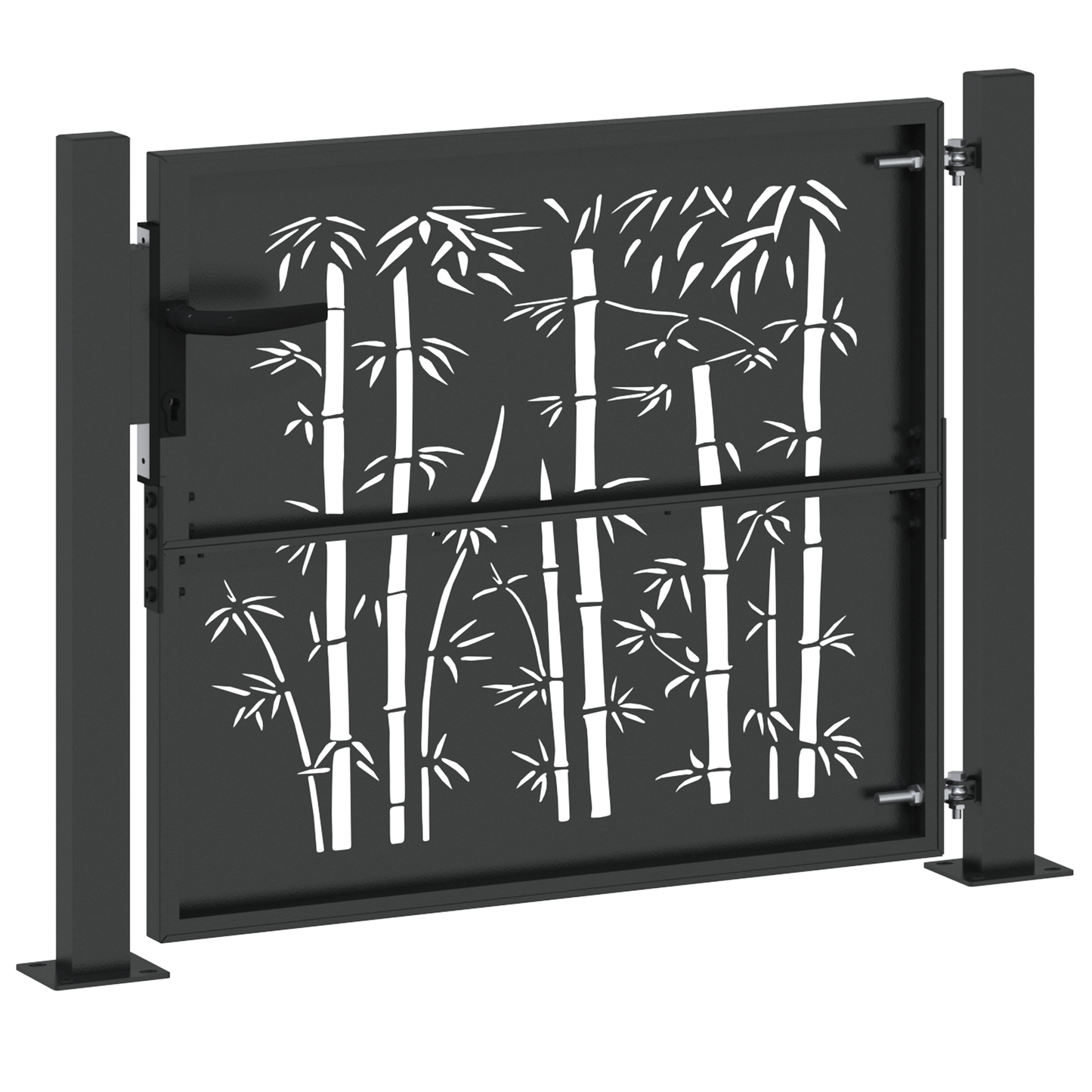 Tuinpoort Anders met slot Zwart 105 x 100 cm Poedergecoat staal