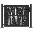 Tuinpoort 110x105 cm zwart gepoedercoat staal met slot
