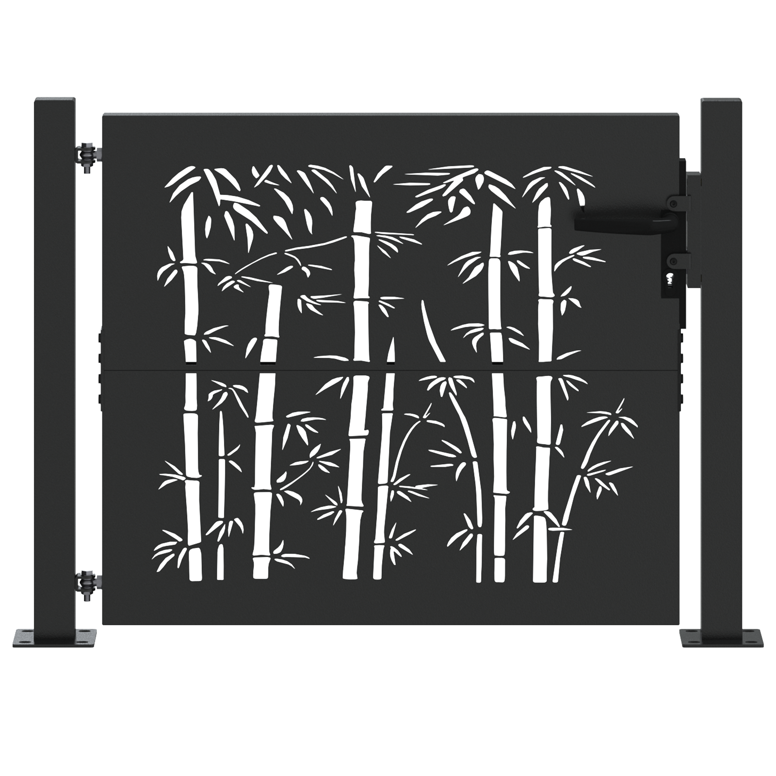 Tuinpoort Anders met slot Zwart 105 x 100 cm Poedergecoat staal