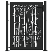 Tuinpoort 110x155 cm zwart gepoedercoat staal met slot