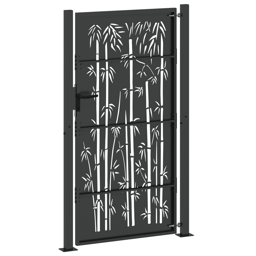 Tuinpoort Anders met slot Zwart 105 x 175 cm Poedergecoat staal