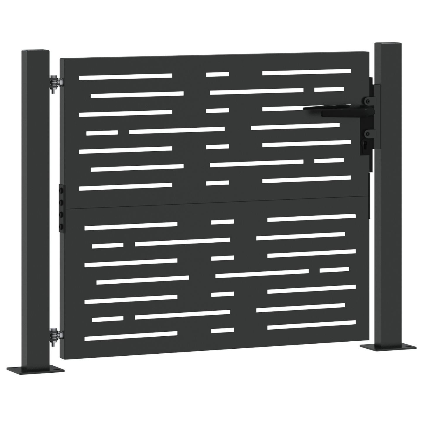 Tuinpoort met slot Zwart 105 x 100 cm Poedergecoat staal