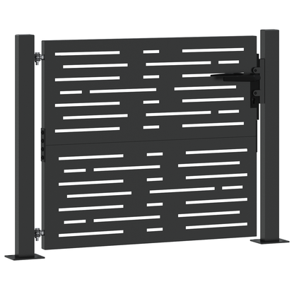 Tuinpoort met slot Zwart 105 x 100 cm Poedergecoat staal