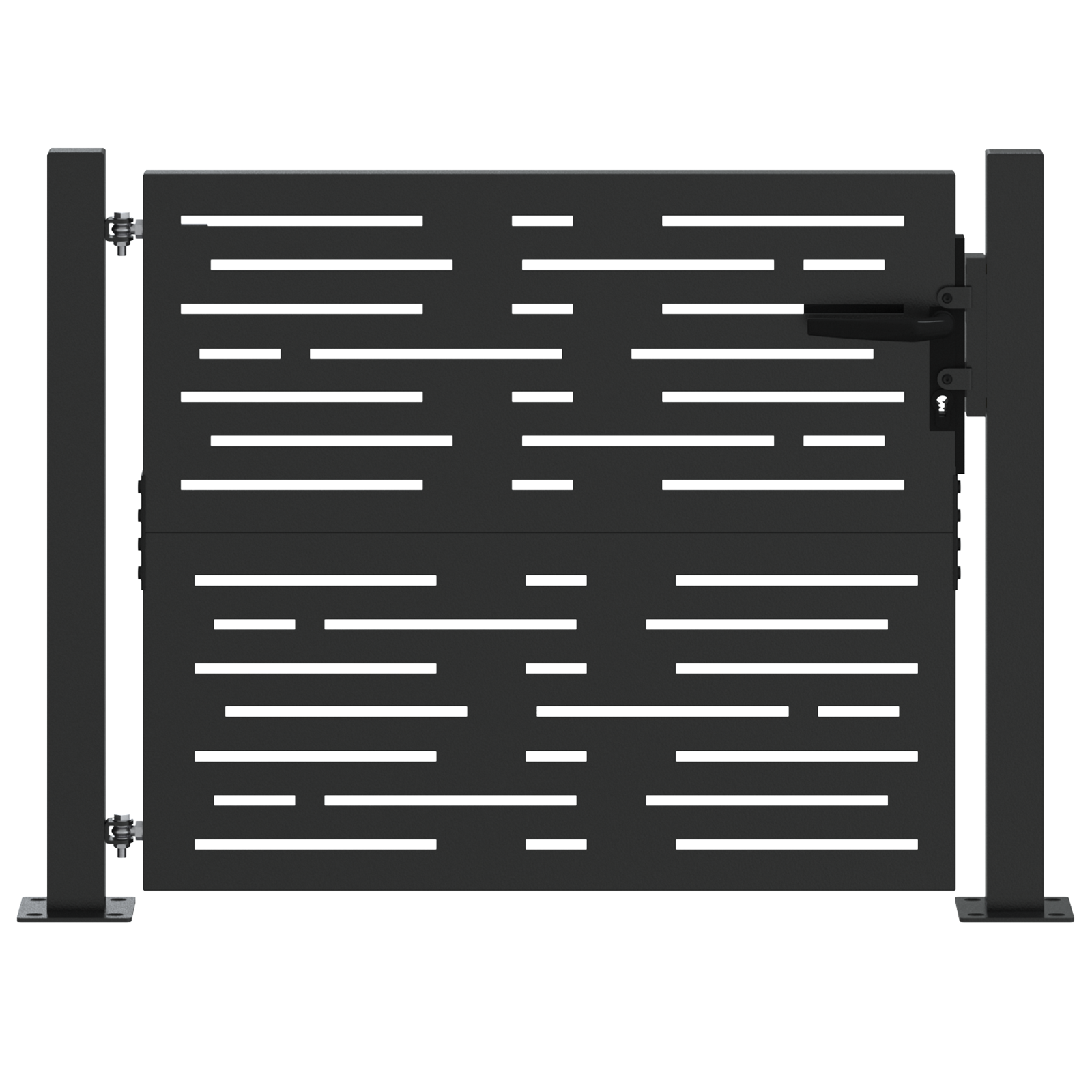 Tuinpoort met slot Zwart 105 x 100 cm Poedergecoat staal