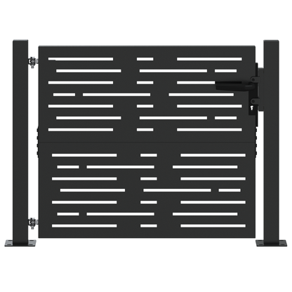 Tuinpoort met slot Zwart 105 x 100 cm Poedergecoat staal