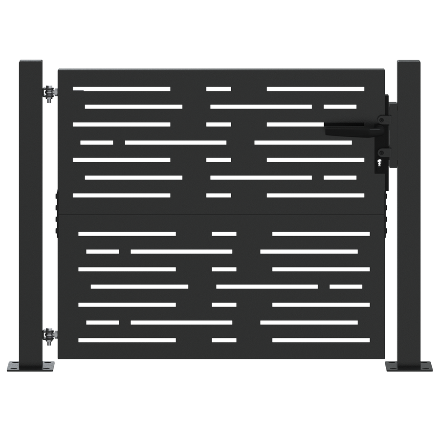 Tuinpoort met slot Zwart 105 x 100 cm Poedergecoat staal