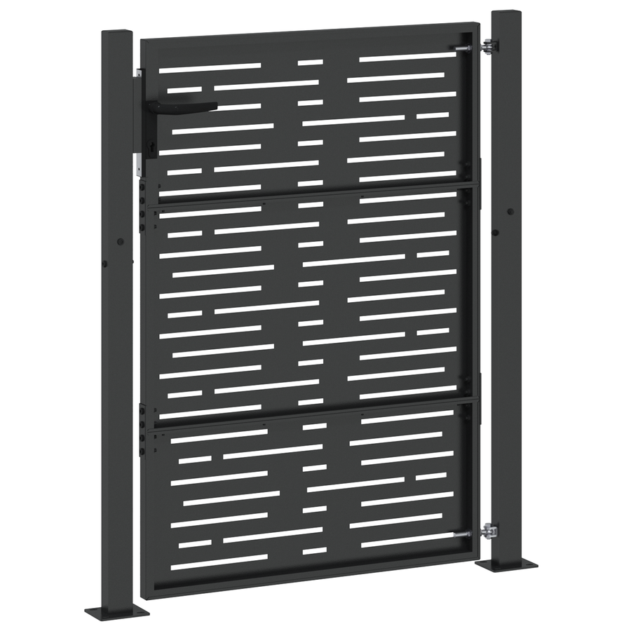 Tuinpoort met slot Zwart 105 x 125 cm Poedergecoat staal