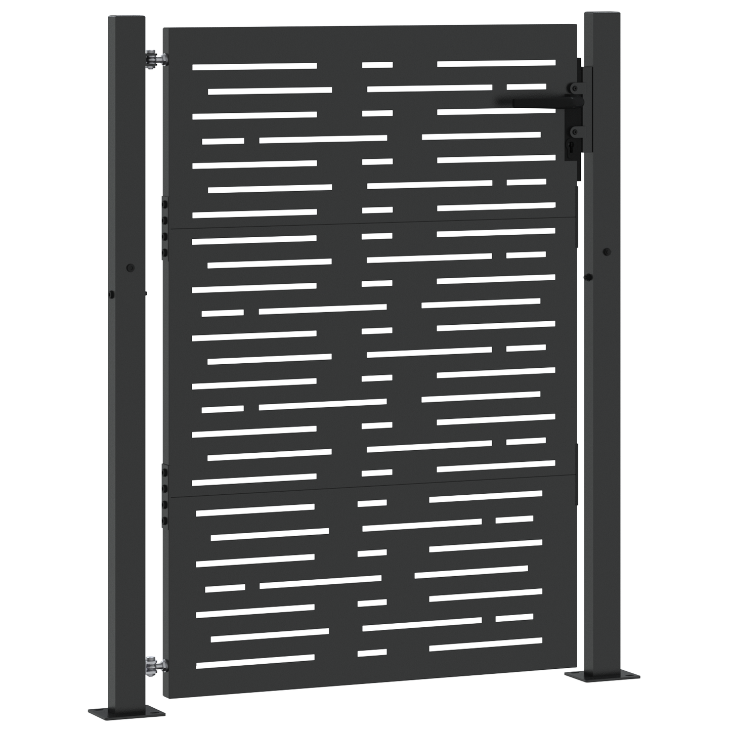 Tuinpoort met slot Zwart 105 x 150 cm Poedergecoat staal
