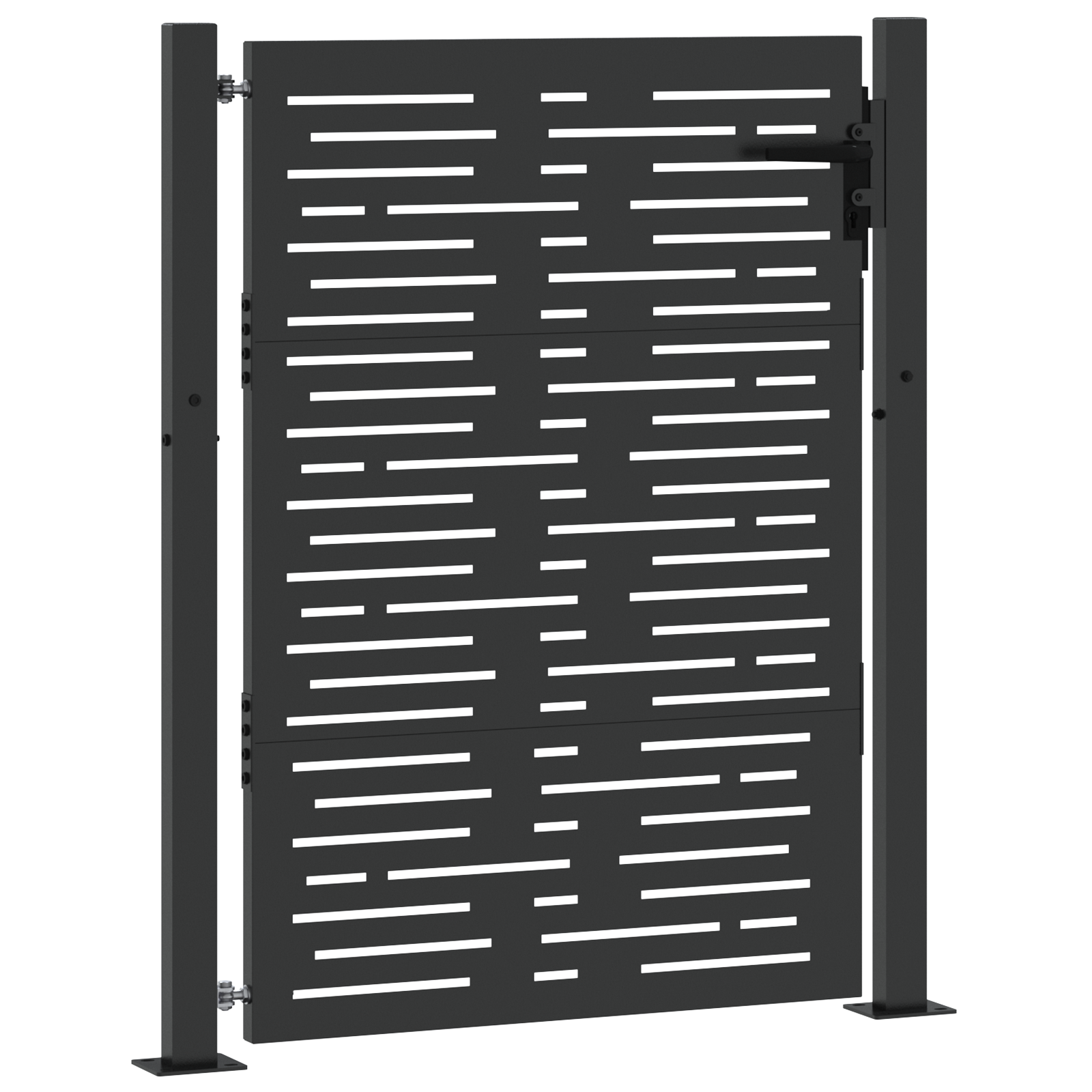 Tuinpoort met slot Zwart 105 x 150 cm Poedergecoat staal